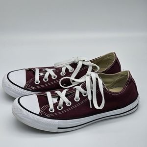 Maroon Low Top Converse Women's 8